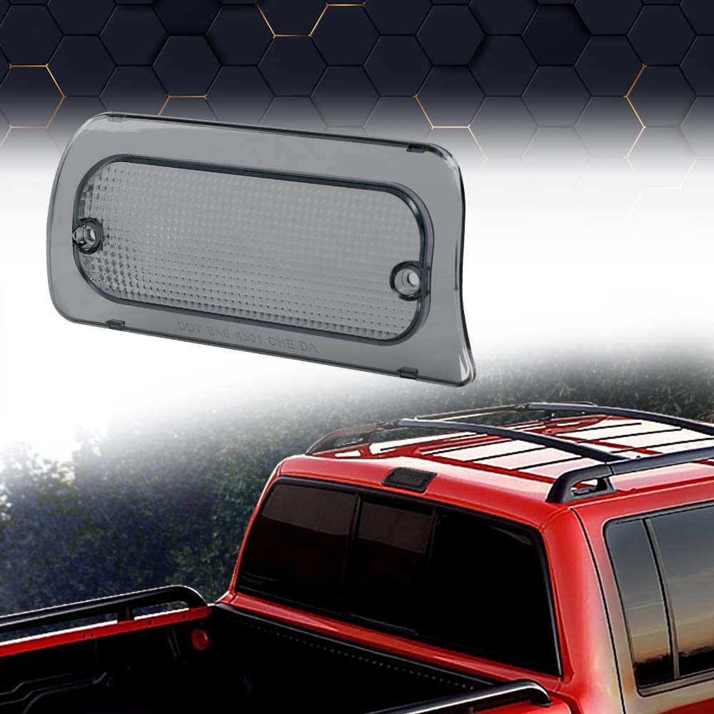 PIT66 3rd Brake Light Lens Smoke Cover Compatible with Chevy S-10 GMC Sonoma 1994-2004 (Extended Cab Only) 16520288,923-287