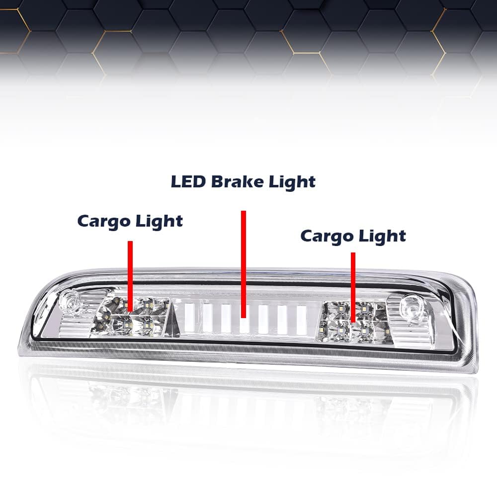 PIT66 Rear Led 3rd Brake Light, Compatible with Chevy Silverado 1500 2014 2015 2016 2017 2018 I Type High Mount Stop Light