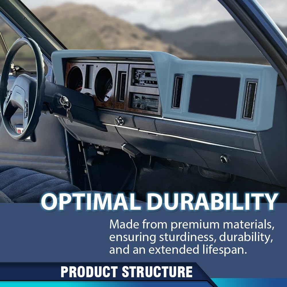 PIT66 TPE Dash Board Cover Compatible with Ford Ranger Custom S XLT STX 1983-1988 Light Blue ABS