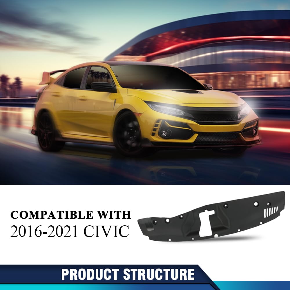 PIT66 Front Upper Radiator Cover Panel Compatible with Civic 2016-2021 74127-TBA-A00，74127TBAA00