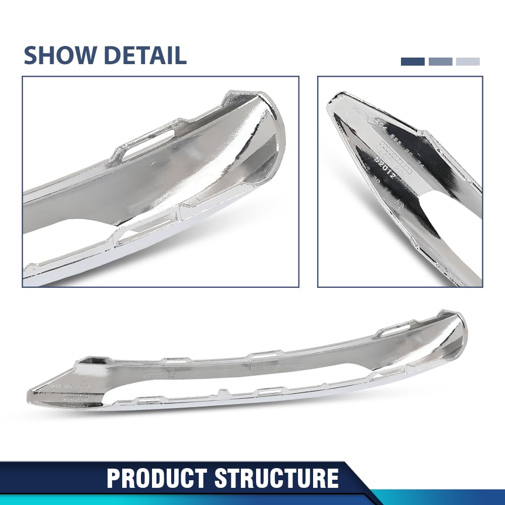PIT66 Front Bumper Trim Left & Right Side, MB1033100, MB1032100 Silver