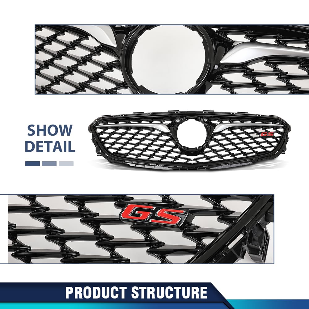PIT66 Front Bumper Grille Trim Fit Buick Regal Sportback 2018-2020