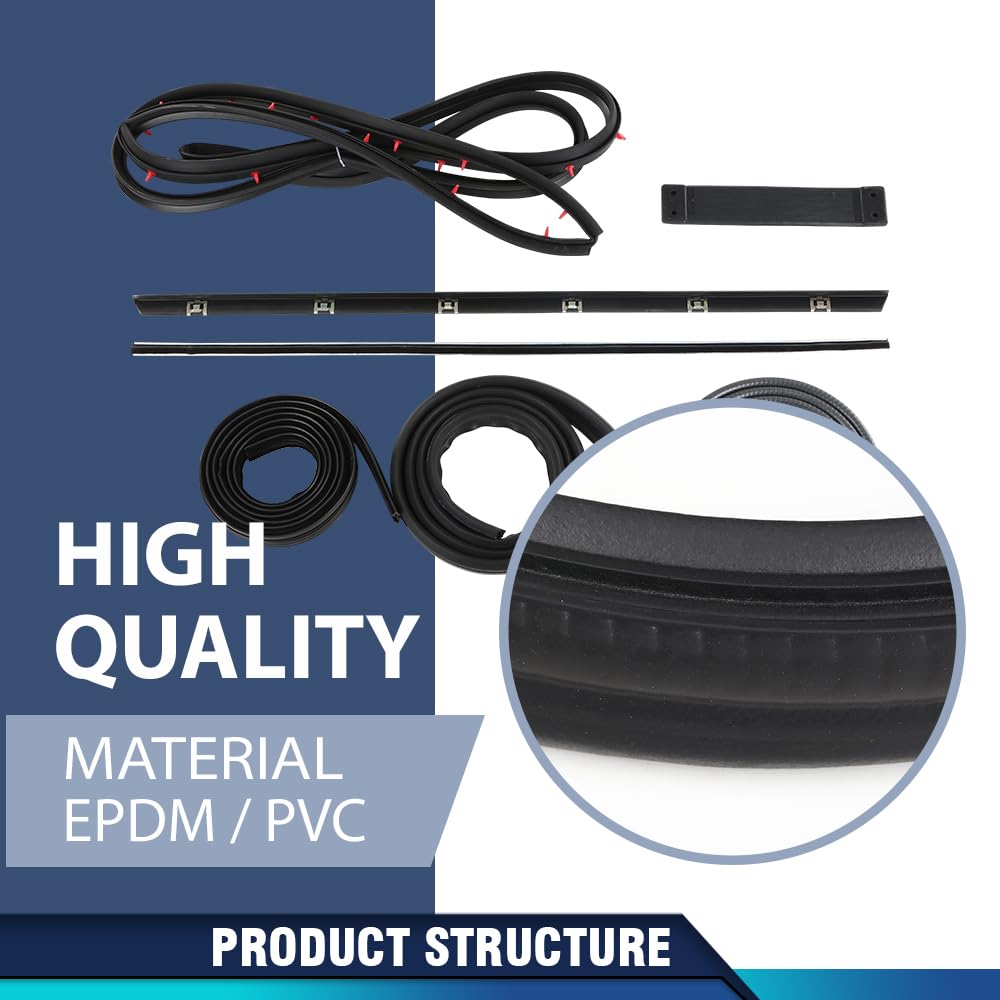 PIT66 Door Window Trim Molding Seal Garnish Whisker Set