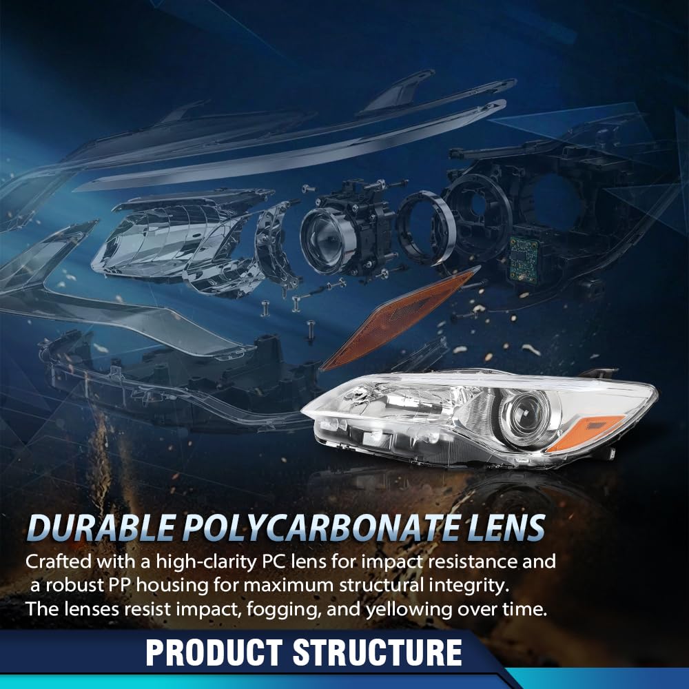 PIT66 Headlight Assembly Fit Toyota Camry LE SE XLE XSE Hybrid 2015-2017