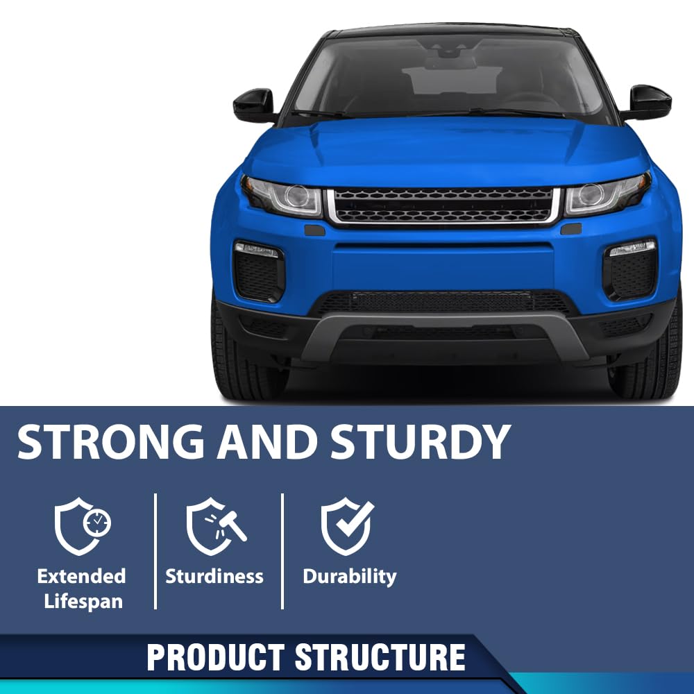 PIT66 HeadLight Washer Cover Powerwash Cap Pair Compatible with Land Rover Range Rover Evoque 2012-2017 Without autobiography LR026534, LR036197, LR027246, LR036198 Black