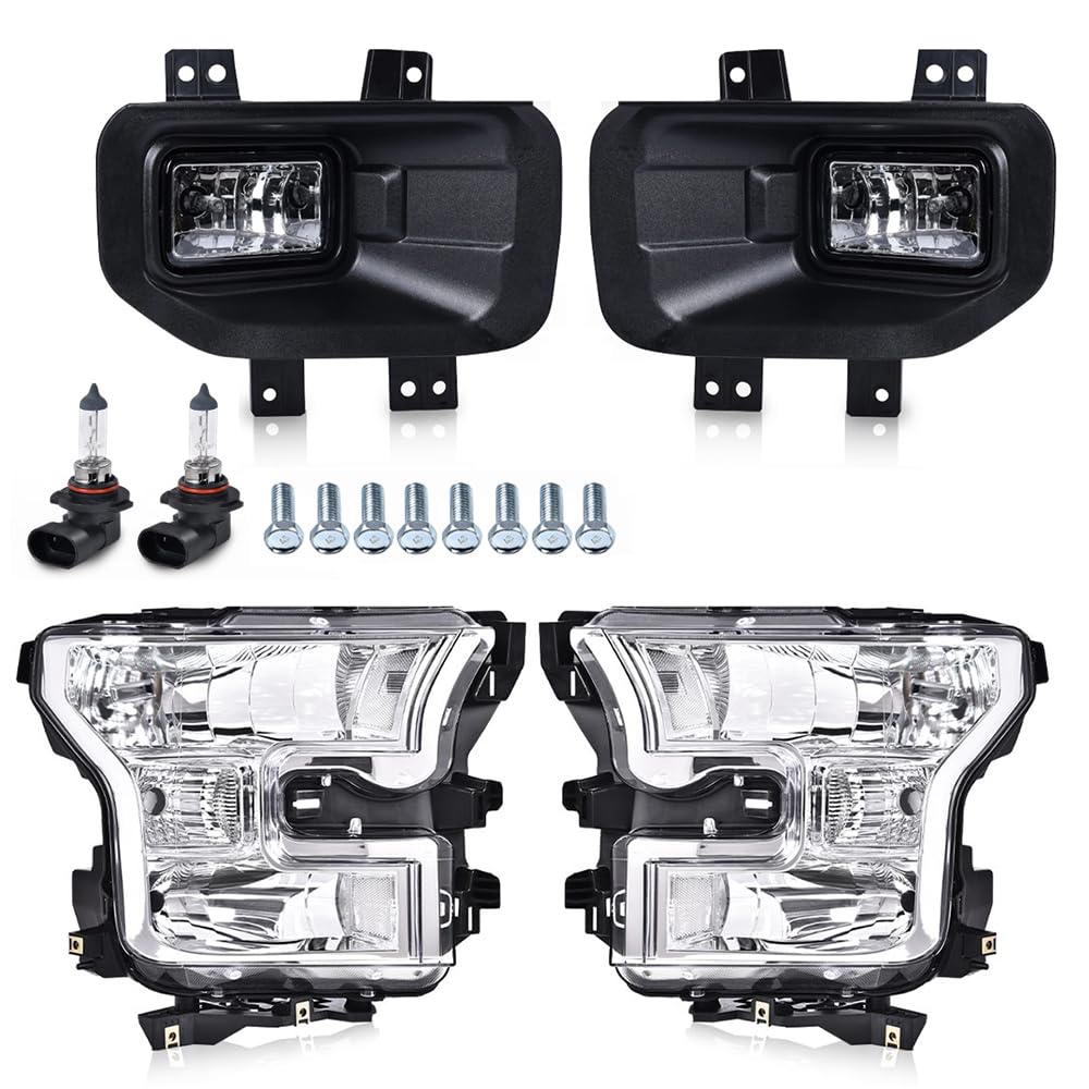 PIT66 Headlights Assembly & Fog Lights Fit 2015-2017 Ford F150