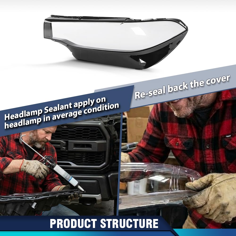 PIT66 Front Left Headlight Lens Cover 1 Pc, Headlamp Lens Cover Clear Lens