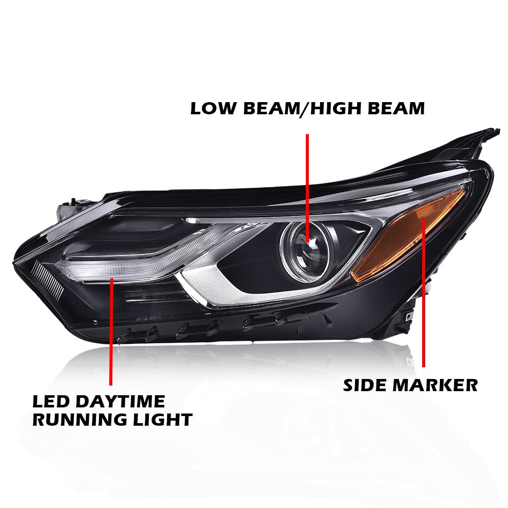 PIT66 LED DRL Headlights Assembly Headlamps Compatible with Chevy Equinox w/Factory Halogen Headlight 2018-2020(Not Fit w/Factory HID/Xenon Headlight Models) 84258448