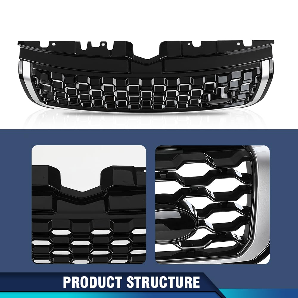 PIT66 Upper Front Grille Grill Fit Land Rover Range Rover Evoque 2010-2018