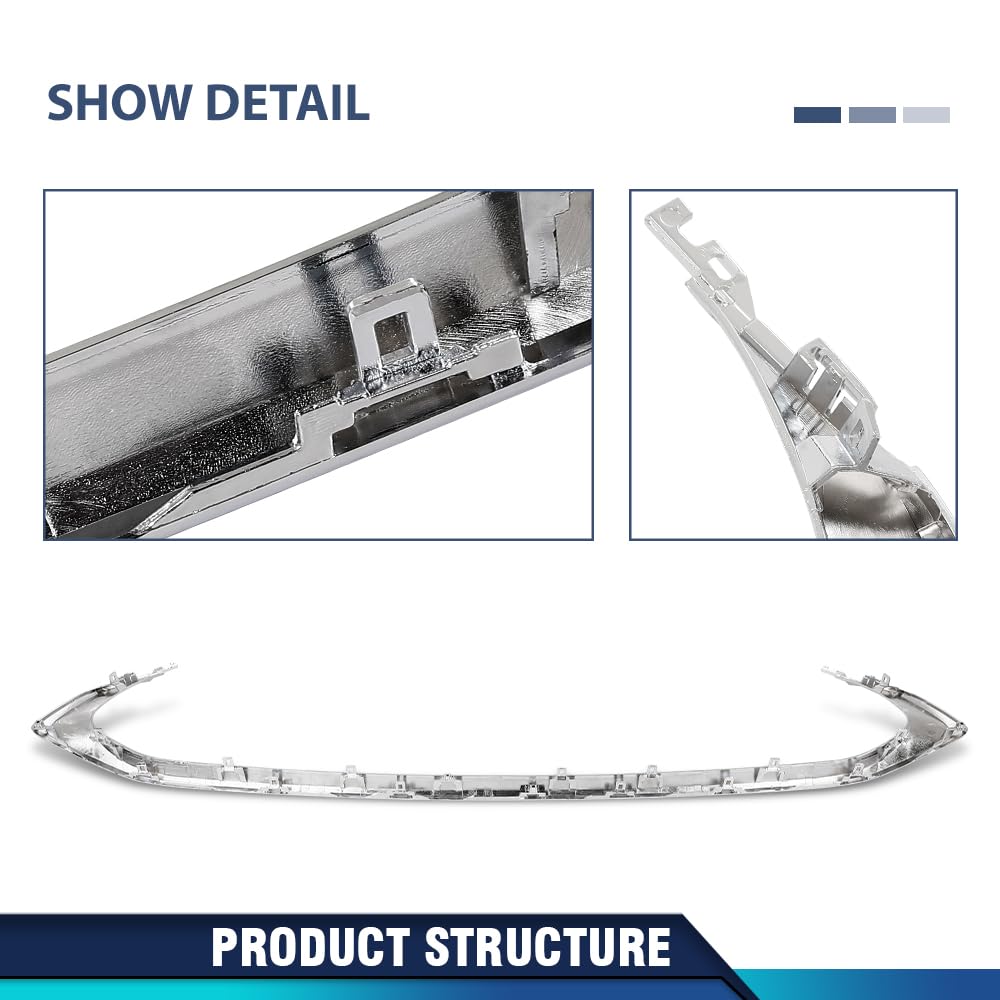 PIT66 Front Bumper Lower Grille Molding Chrome Compatible with LX ES250 ES300h ES350 2019-2024, Fit For Model Without F-sport Package Only LX1216106, 5312206090, 53122-06090, 53122 06090