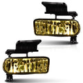 PIT66 Fog Lights, Compatible With Chevy Silverado 1500 2500 1999-2002/Fit Silverado 1500HD 2500HD 3500 2001-2002 /Fit Tahoe Suburban 1500 2500 2000-2006 Fog Light Assembly Left/Right Yellow Lens