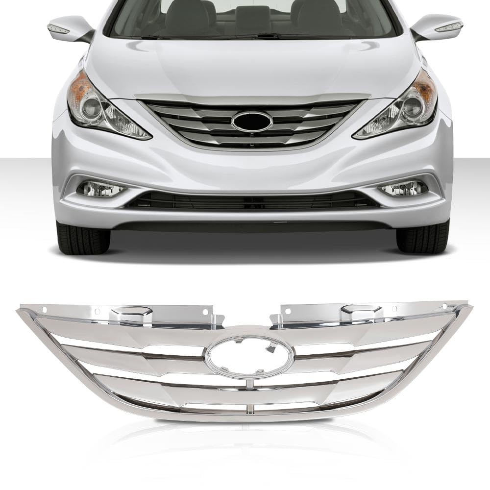 PIT66 Front Grille Assembly Grill Chrome Fit Sonata 2011-2013