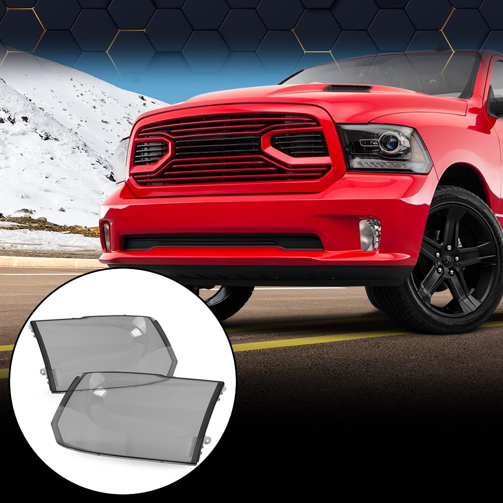 PIT66 LED Headlight Cover Fit Dodge Ram 1500 2009-2018