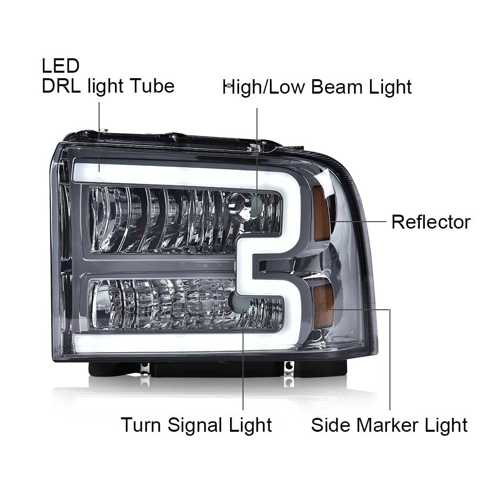 PIT66 LED Headlights Fit 2005-2007 Ford F250 F350 F450 F550 Super Duty