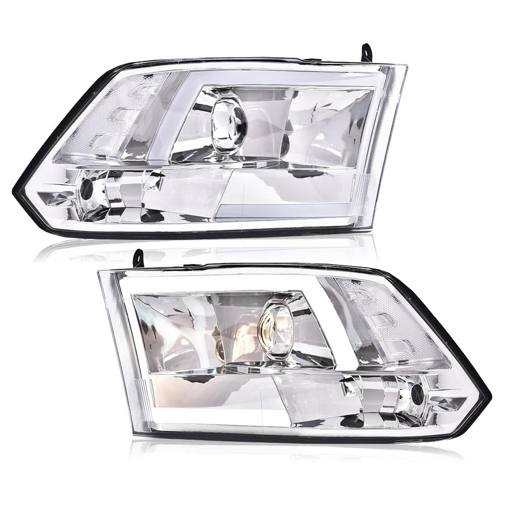 PIT66 Convex LED Projector Headlights Assembly Fit 2009-2012 Dodge Ram