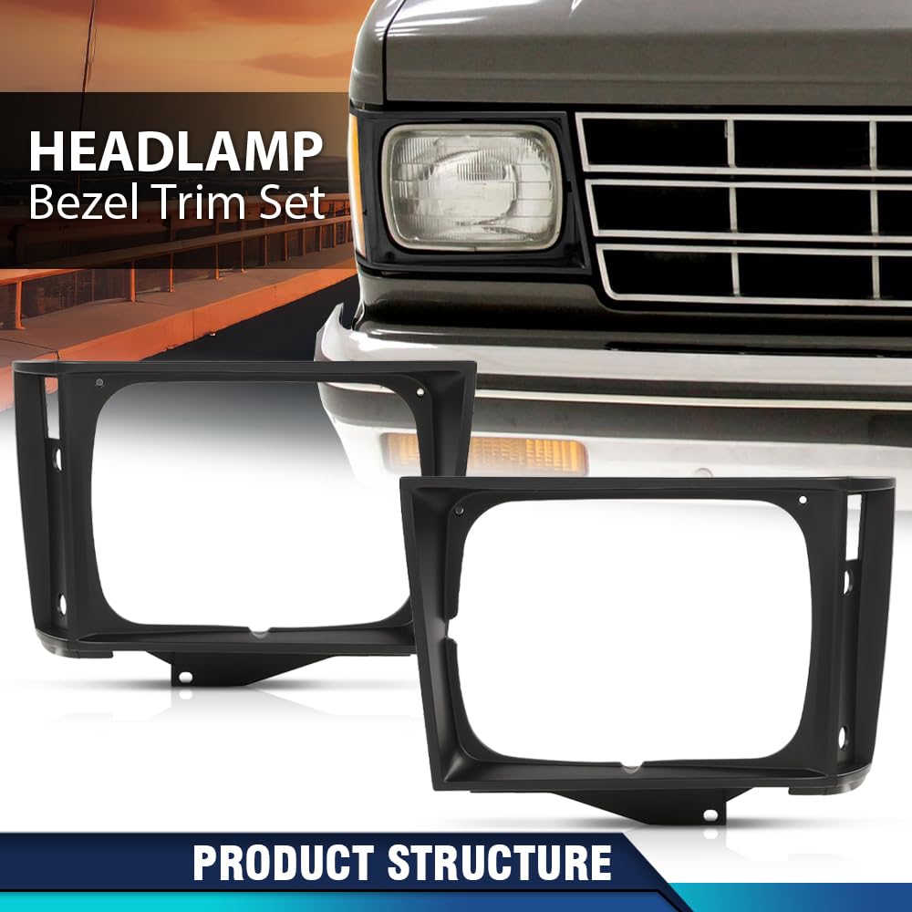 PIT66 Headlight Door Set Driver and Passenger Side w/Corner Light Hole Compatible with Chevy S10 1982-1990/Fit GMC S15 1982-1990 15653682 15653681 GM2513127 GM2512127