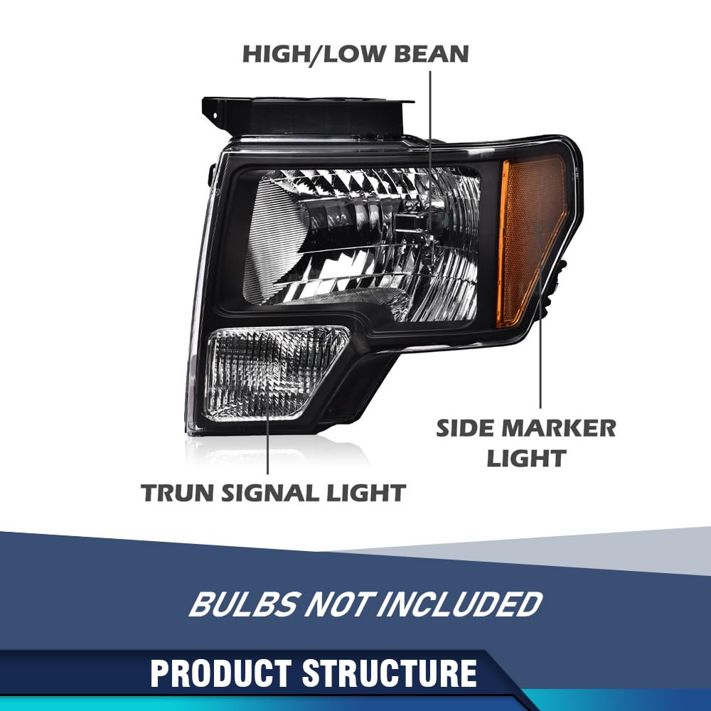 PIT66 Headlights Assembly Fit 2009-2014 Ford F150