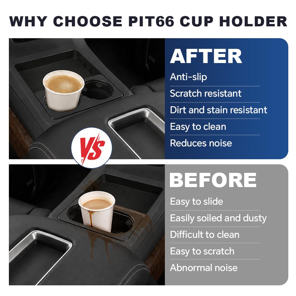 PIT66 Center Console Tray Cup Holder Bezel Fit Silverado Sierra 2007-2013