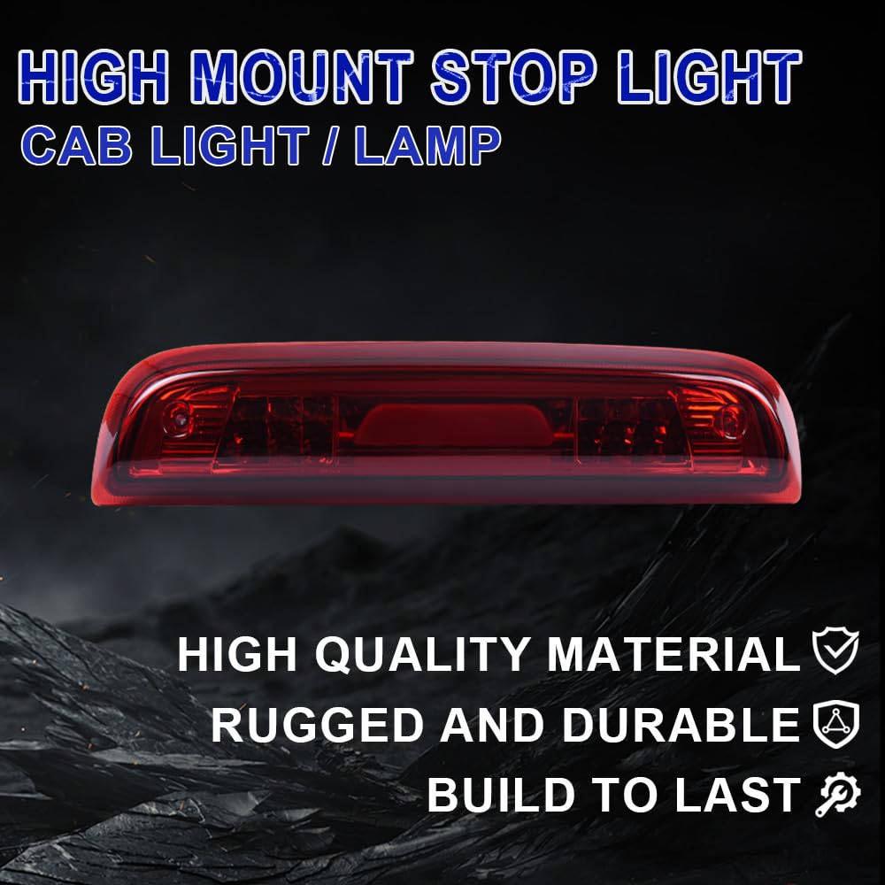 PIT66 LED 3rd Third Brake Light Compatible with Chevy Silverado Sierra 2014 2015 2016 2017 2018 High Mount Stop Light Red