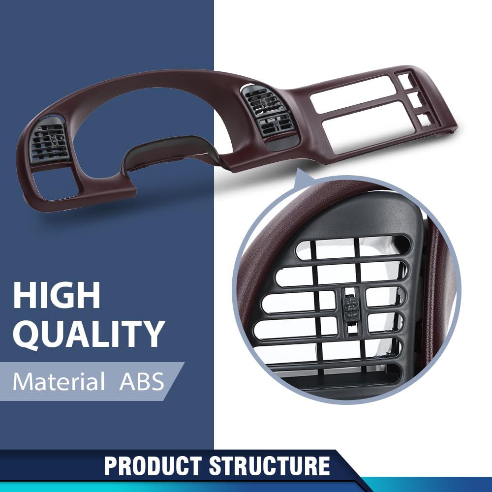 PIT66 Dark Red Dash Radio Cluster Trim Bezel Fit Astro Safari 1995‑2005