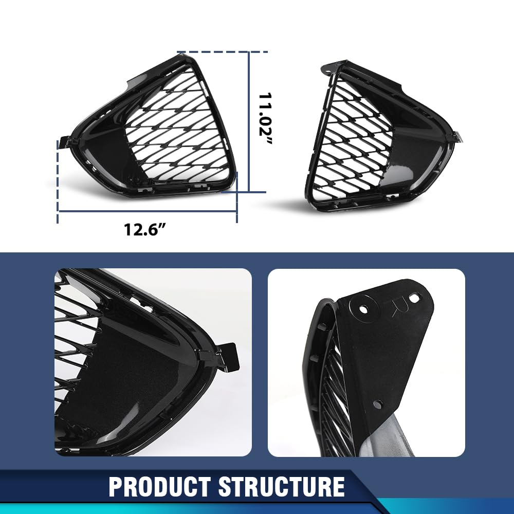 PIT66 6Pcs Front Bumper Conversion Kit Fit LX GS 2013‑2015 to GS‑F Style