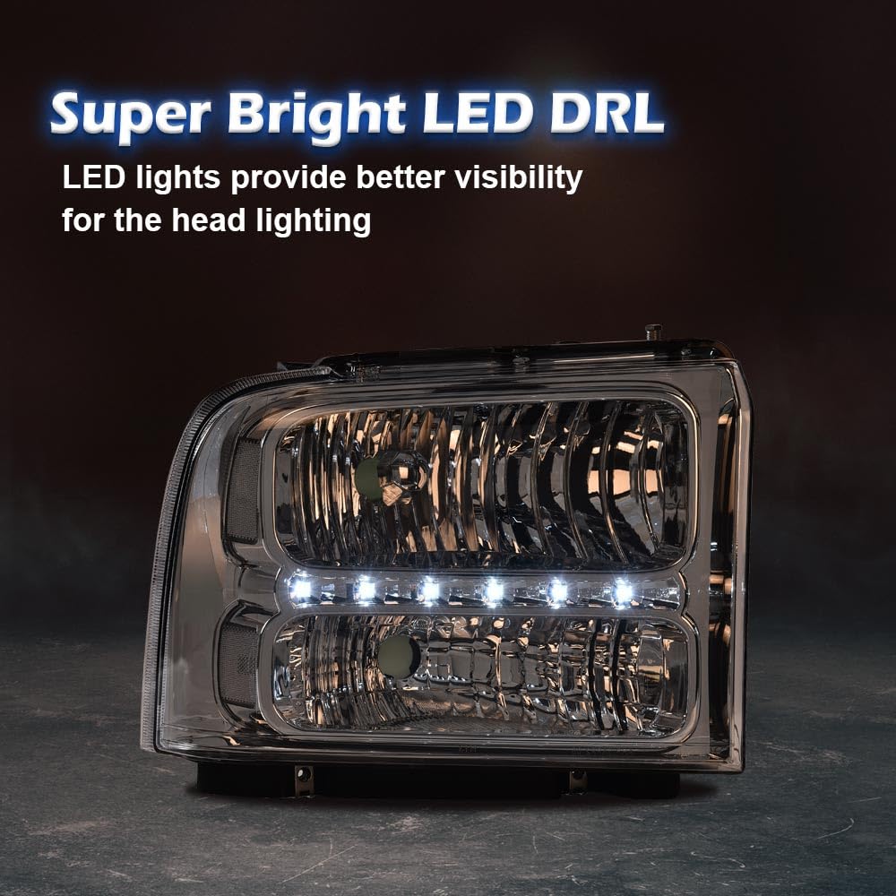 PIT66 LED Point Headlight Fit Ford F250 F350 F450 F550 Super Duty 2005-2007