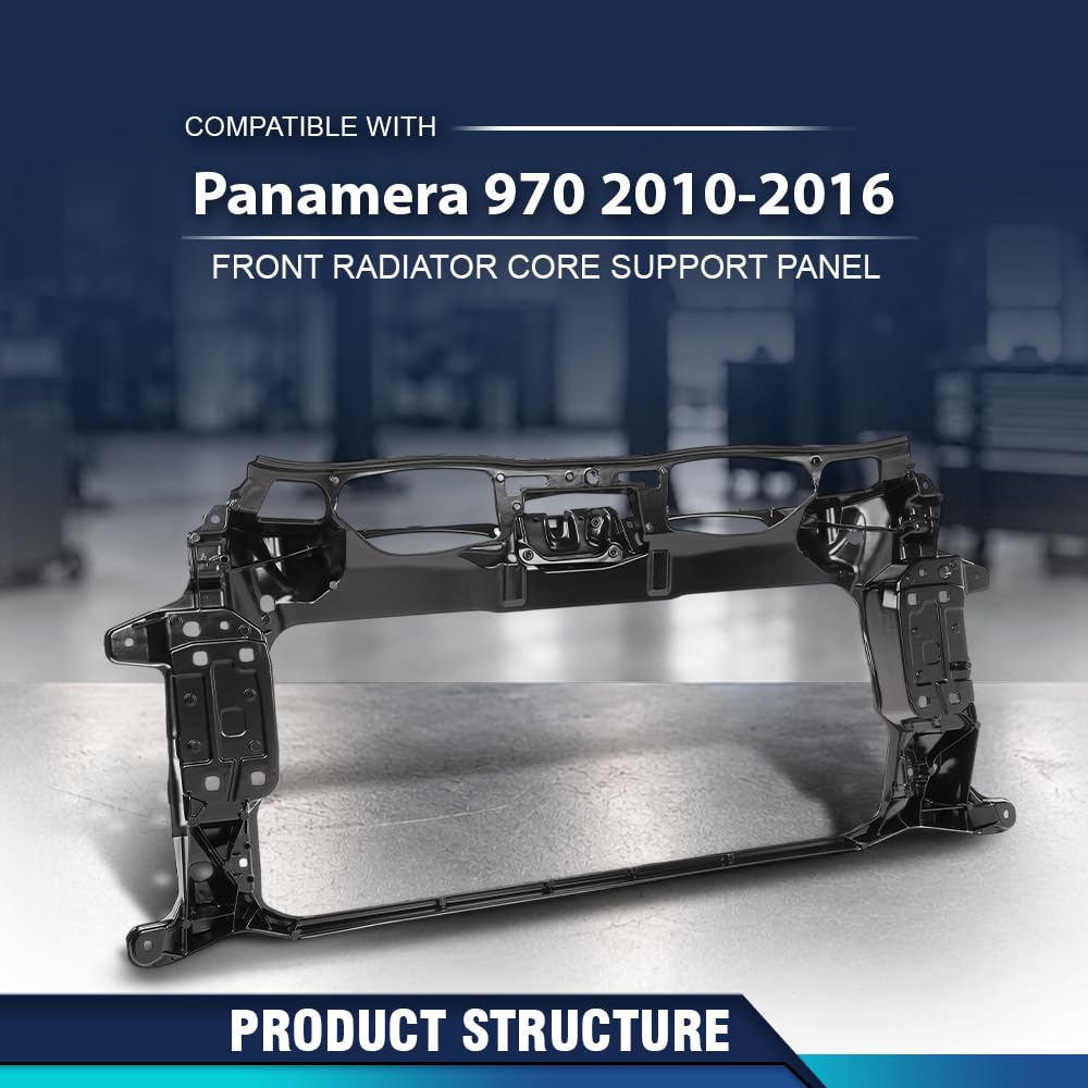 PIT66 Front Radiator Core Support Panel Compatible with Porsche Pana-mera 970 2010-2016 OEM 97050448101 970.504.481.01 Engine Cooling Support Frame
