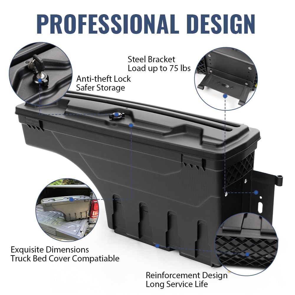 PIT66 Right Truck Bed Storage Box Fit Silverado & Sierra 1999-2007