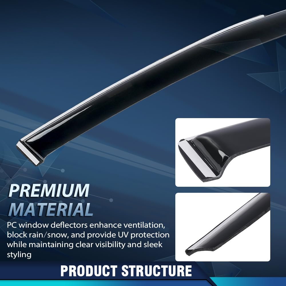 PIT66 in-Channel Ventvisor Window Deflectors Fit Toyota Camry 2018-2024