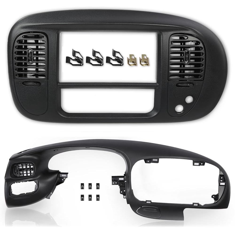 PIT66 Radio Dash Bezel&Center Dash Fit Ford F150 Expedition 1997-2003 Black