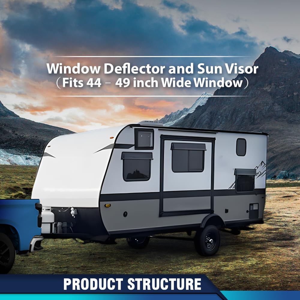 PIT66 Window Rain Deflector and Sun Visor 1 PC