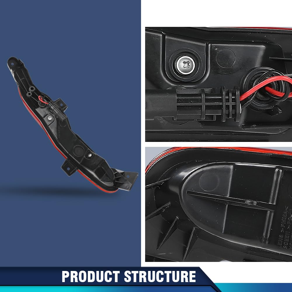 PIT66 Rear Left Fog Light Lamp, LR093440, LR108352, LR181916 Red Lens
