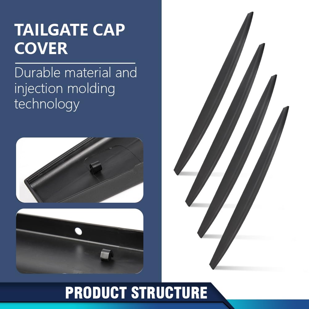 PIT66 4PCS 62.32" Tailgate Cover Cap Protector Fit Dodge Ram 2009-2018