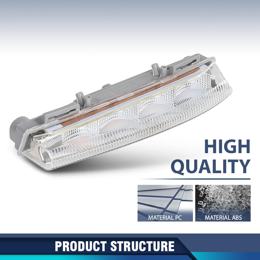 PIT66 LED DRL Fog Light Daytime Running Light Compatible with Benz C250 C350 SLK250 2012-2015/ E350 E550 E63 AMG 2012-2013, Fit for Models With AMG Styling Package Fog Lamp 2049069000, MB2563105