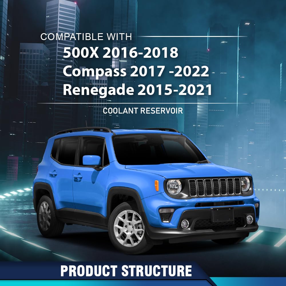PIT66 Coolant Expansion Tank Overflow Reservoir Fit Jeep Renegade 2015-2021