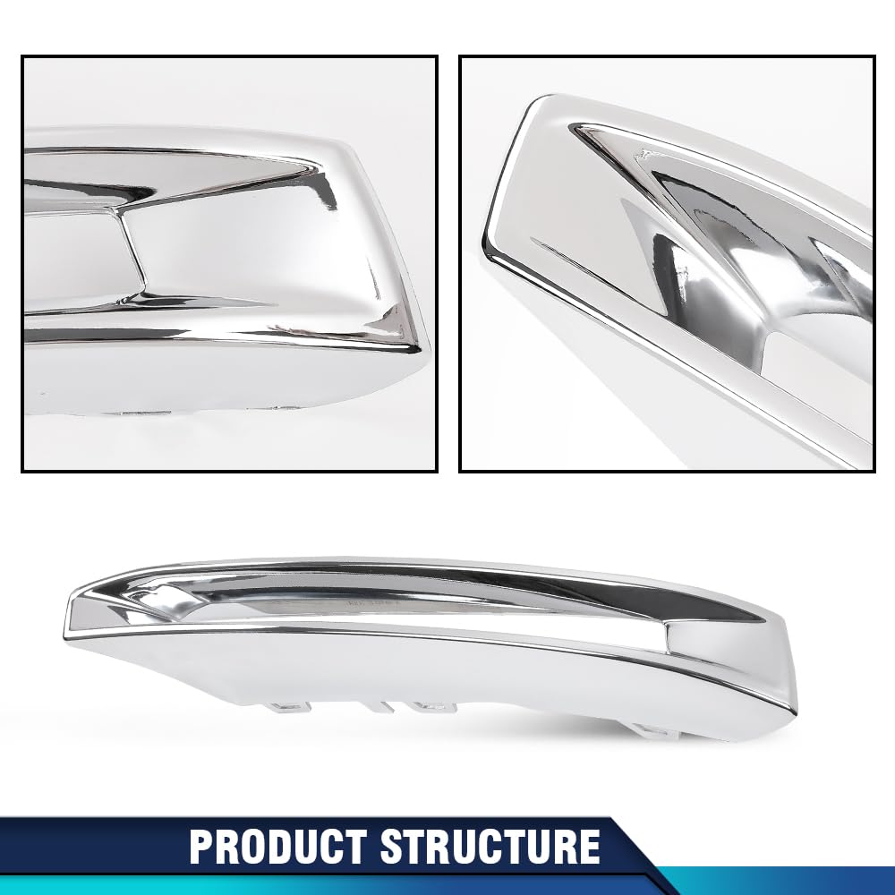 PIT66 Front Fog Light Cover Chrome Trim Driver and Passenger Side Compatible with Benz X166 GL500 GL550 GL63 AMG 2013-2016 A1668851774 A1668851874