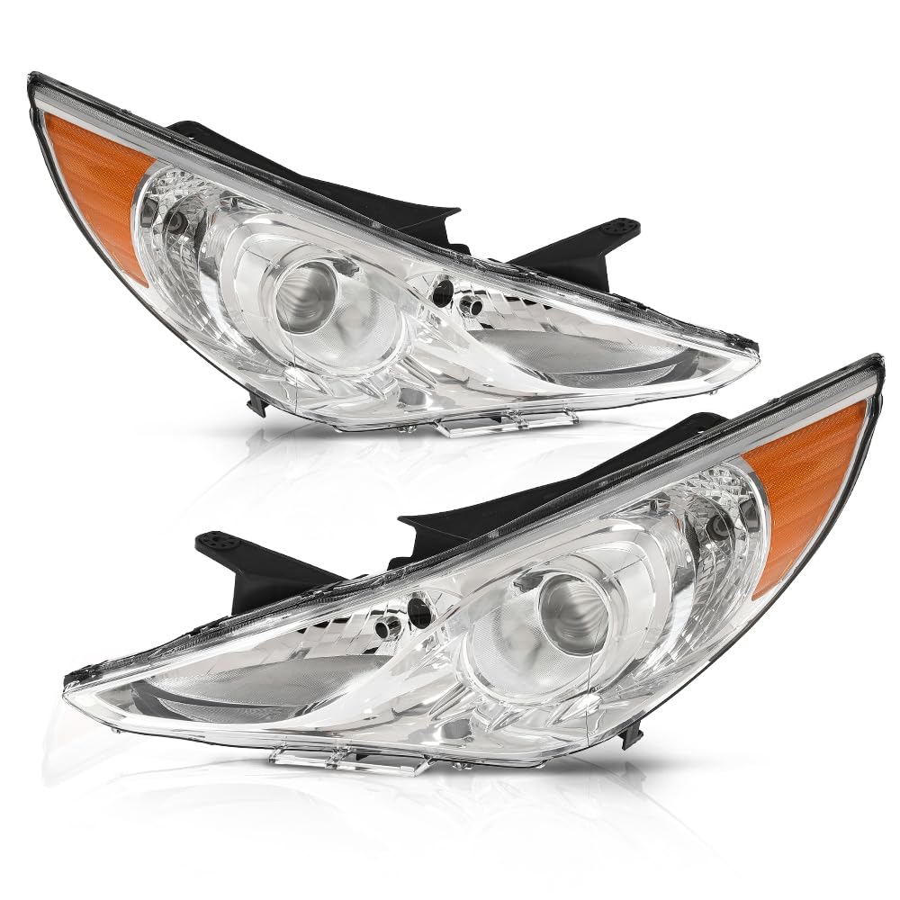 PIT66 Headlights Assembly Pair Fit 2011-2014 Hyundai Sonata