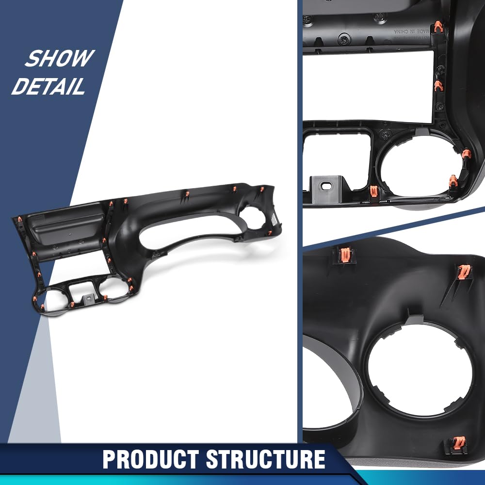 PIT66 Black Instrument Cluster Dash Bezel Fits Jeep Wrangler 2011‑2014