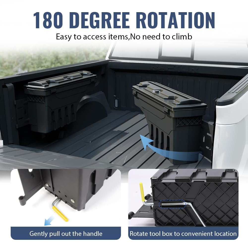 PIT66 Lockable Truck Bed Toolbox Storage Fit 2002-2018 Dodge Ram Right