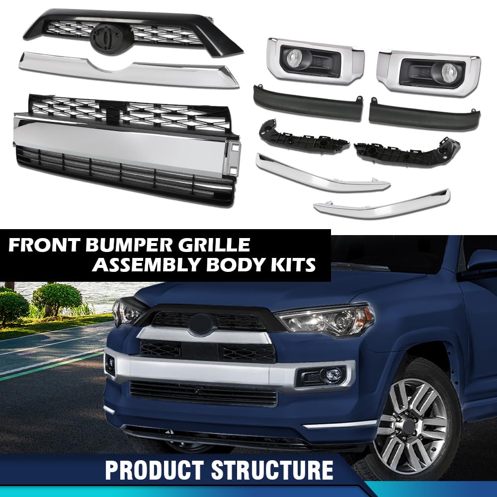 PIT66 Front Bumper Grille Body Kits Fit Toyota 4Runner Limited 2014-2019