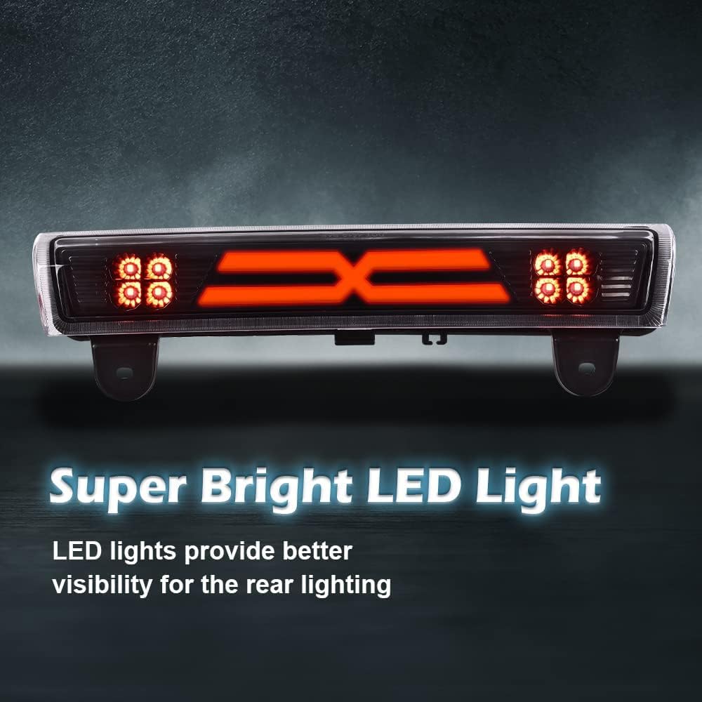 LED Third 3rd Brake Light Compatible with Chevy Suburban 1500 2500 Tahoe 2000-2006/Fit GMC Yukon 00-06/Fit GMC Yukon XL 1500 2500 00-06 High Mount Stop Light Lamp Clear Lens Tercera luz de freno