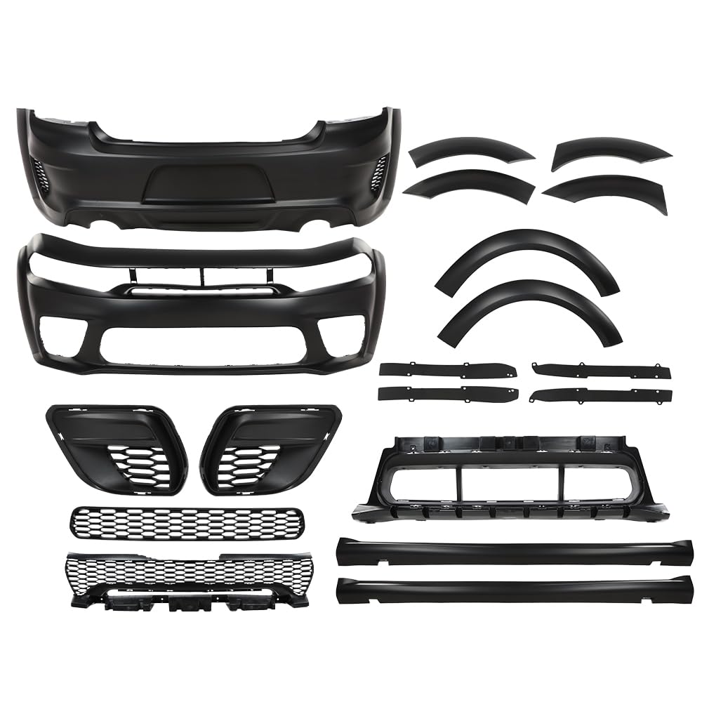 PIT66 Front Rear Bumper Body Kit Fit Dodge Charger SRT Style 2015-2023