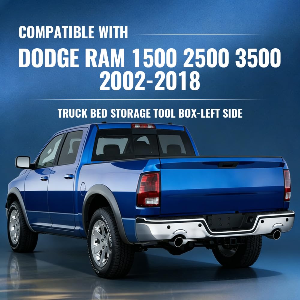 PIT66 Lockable Truck Bed Storage Toolbox Fit Dodge Ram 2002-2018 Left