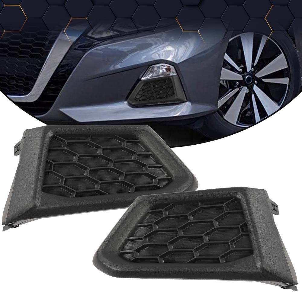 PIT66 Fog Light Cover Set Compatible with Nissan Altima S SR 2019-2021 622566CA0A, NI1039163, 622576CA0A, NI1038163 Left Driver And Right Passenger Side Black