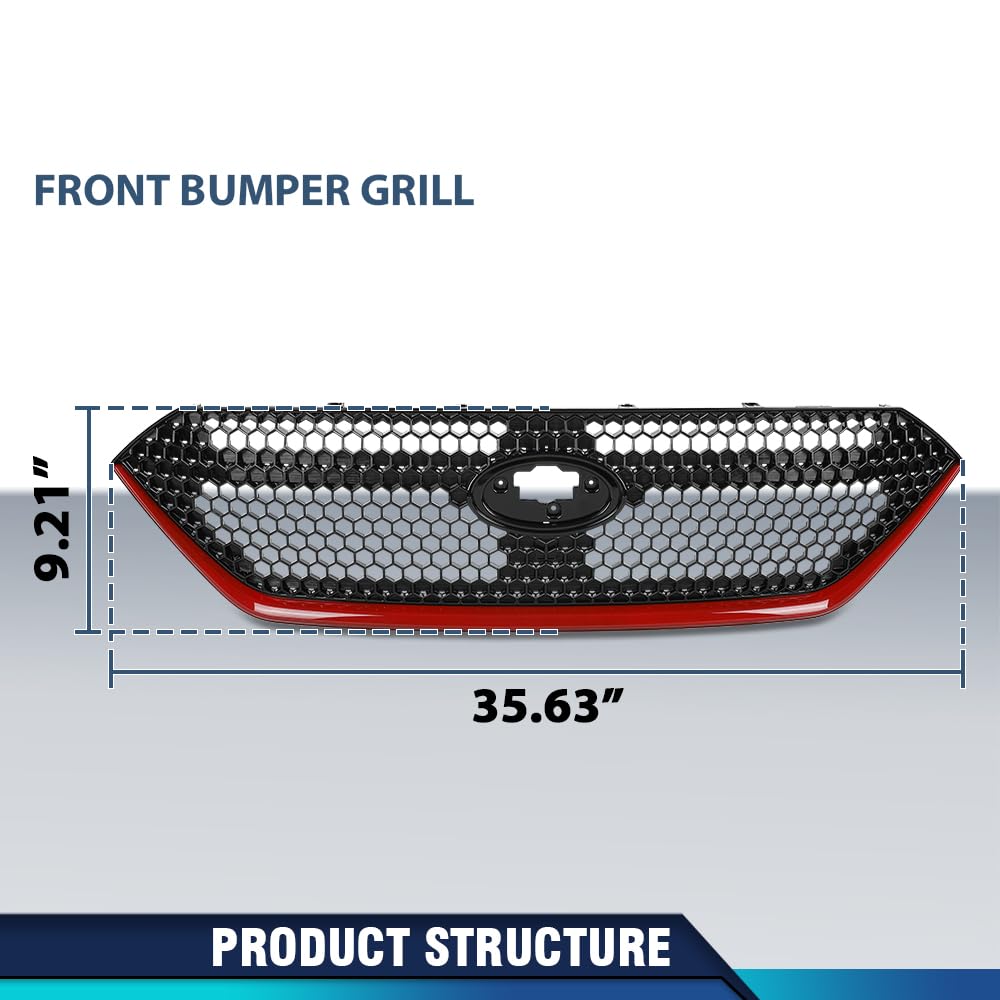 PIT66 Front Bumper Grille Fit Subaru WRX 2022-2024 Red & Black