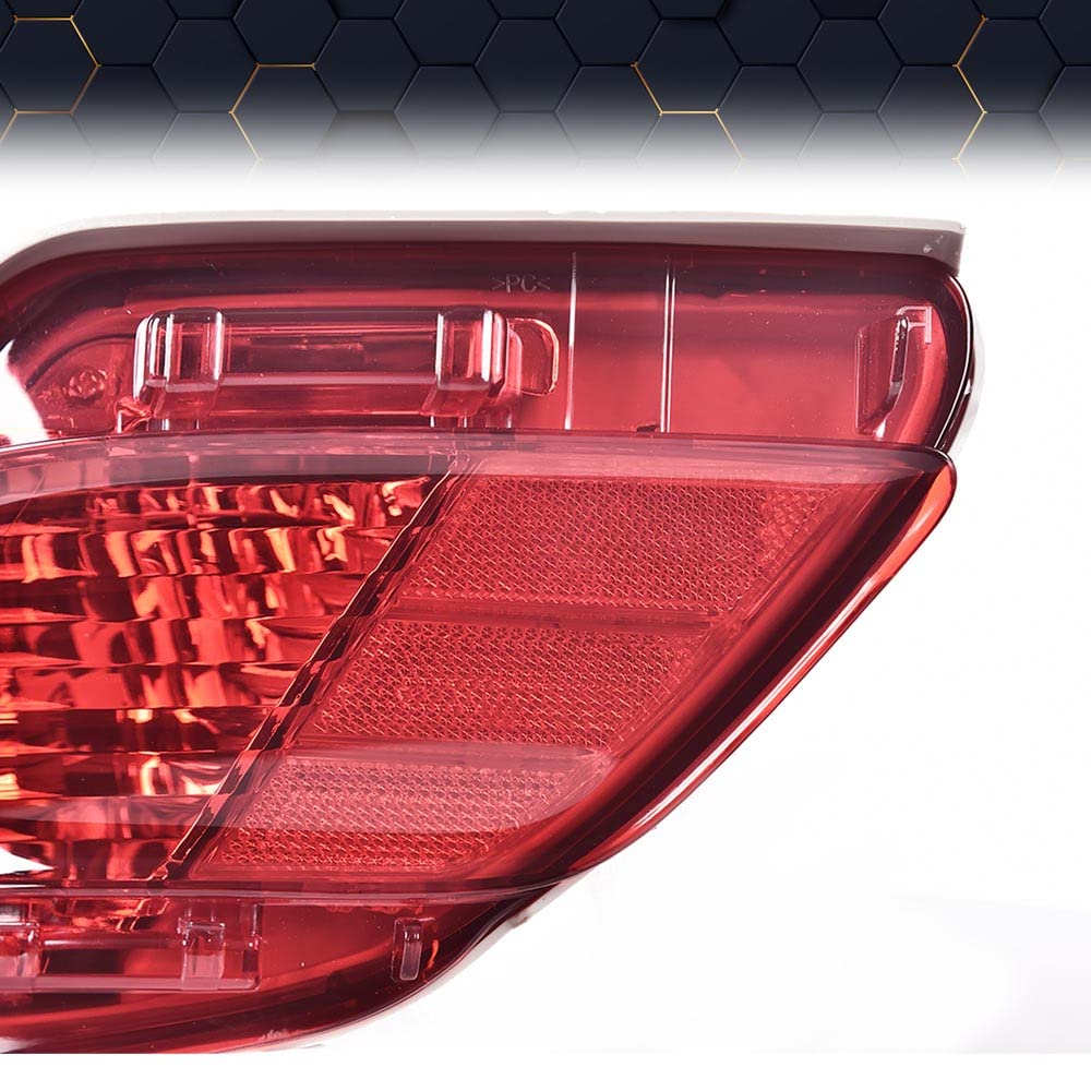 PIT66 RED Rear Bumper Brake Light Compatible with 2010-2015 Lexus RX270 RX350 RX450H Rear Bumper Left Driver Side Brake Lamp Halogen