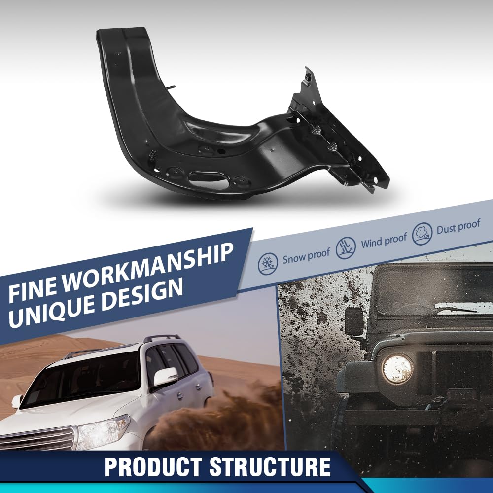 PIT66 Front Right Headlight Support Bracket Compatible with Porsche Cayenne 2011 2012 2013 2014 2015 2016 2017 2018 Black