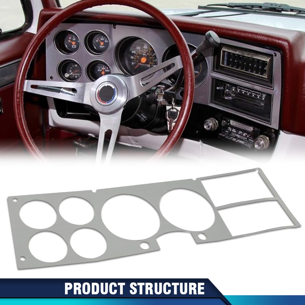 PIT66 Silver Dashboard Bezel Insert Fits Chevy GMC Truck Blazer 1981‑1987