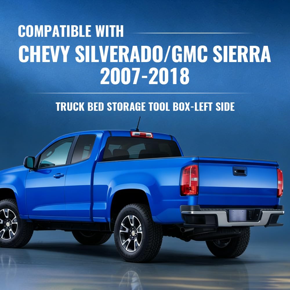 PIT66 Truck Bed Storage Box Fit Chevy Silverado GMC Sierra 2007-2019 Left