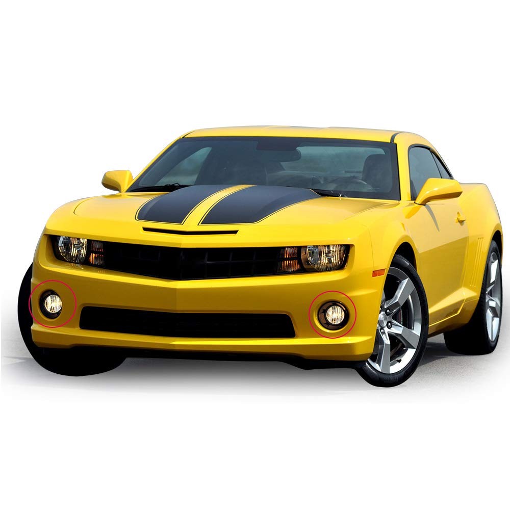 PIT66 Fog Lights, Compatible with 2010-2013 Chevy Camaro (Not Fit for ZL1 Models or RS (RALLY SPORT) Models) Smoky #GM1038118